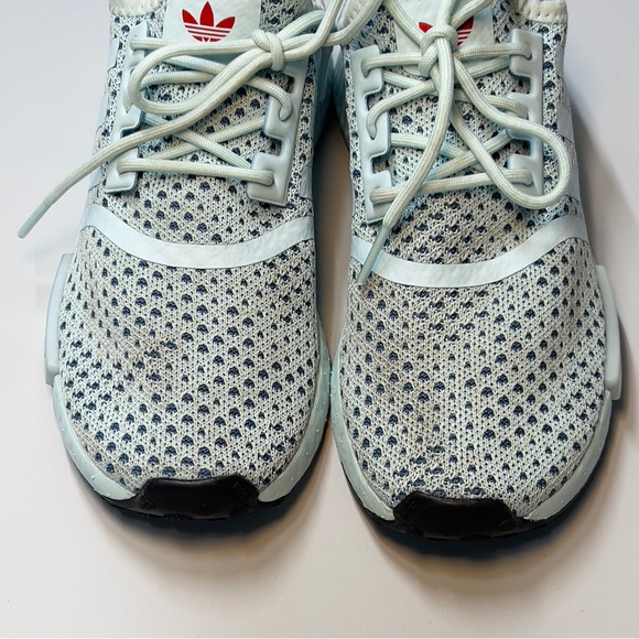 Adidas girls lace up size 2 pale blue green. - Picture 3 of 4